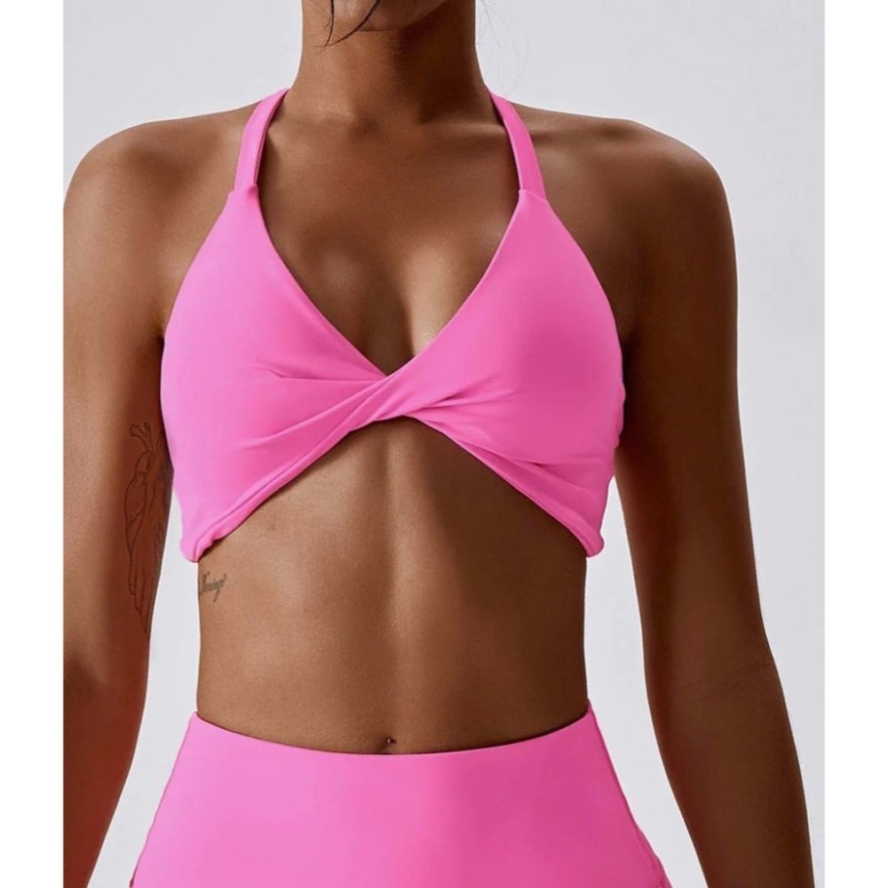 NEW SKY LUX APPAREL NEON TWIST SPORT BRA SIZE MEDIUM